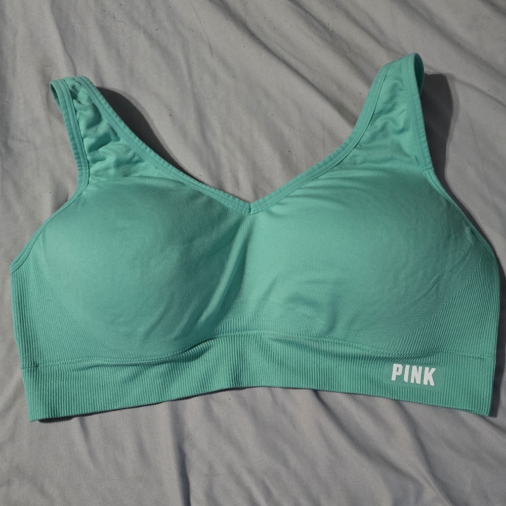 PINK ACTIVE SEAMLESS AIR MEDIUM IMPACT SPORTS BRA Size LARGE